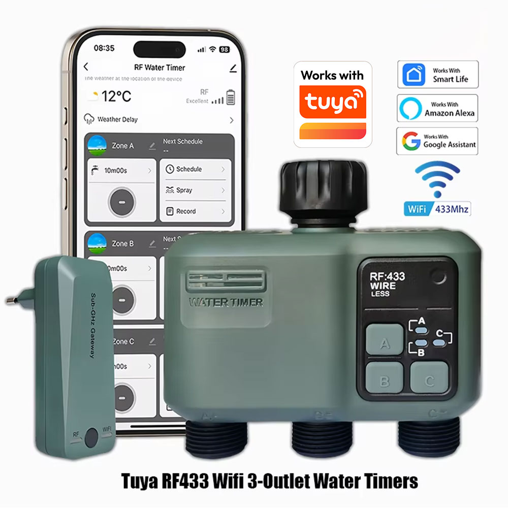 Smart Garden Watering Can - ตัวควบคุมการรดน้ำอัตโนมัติแบบตั้งโปรแกรมได้ 2025 Tuya Wifi+RF433 พร้อมฟังก์ชันหน่วงเวลาเมื่อฝนตก 3