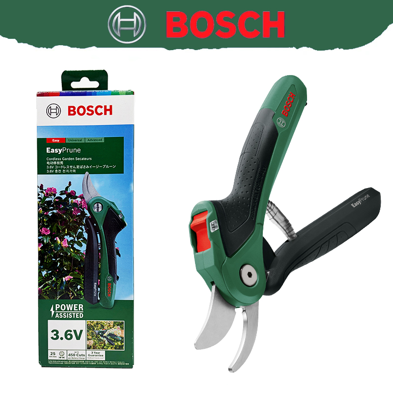 Smart Garden Bosch - กรรไกรตัดกิ่งไร้สาย Bosch 3.6V แบบชาร์จไฟได้ สำหรับตัดกิ่งไม้ผลในสวน เครื่องตัดกิ่งไฟฟ้าสำหรับตัดแต่งดอกไม้